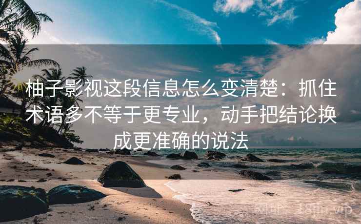 柚子影视这段信息怎么变清楚:抓住术语多不等于更专业,动手把结论换成更准确的说法 柚子影视这段信息怎么变清楚:抓住术语多不等于更专业,动手把结论换成更准确的说法